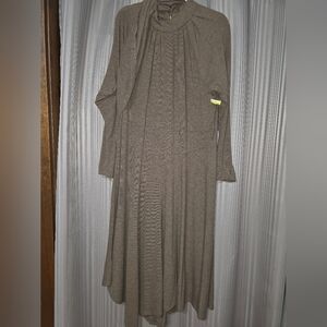 Donna Karan Taupe Midi Dress